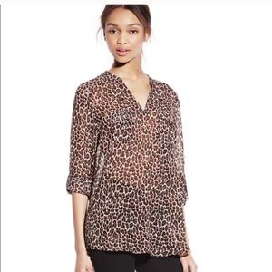 VINCE CAMUTO LEOPARD PRINT BUTTON DOWN SZ XL